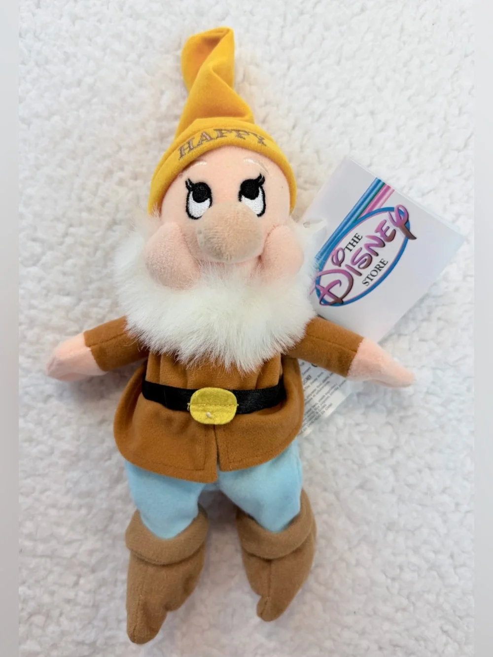 (VTG NWT) DISNEY • 1997 Complete Snow White Seven Dwarfs Plush Set w/ Bag